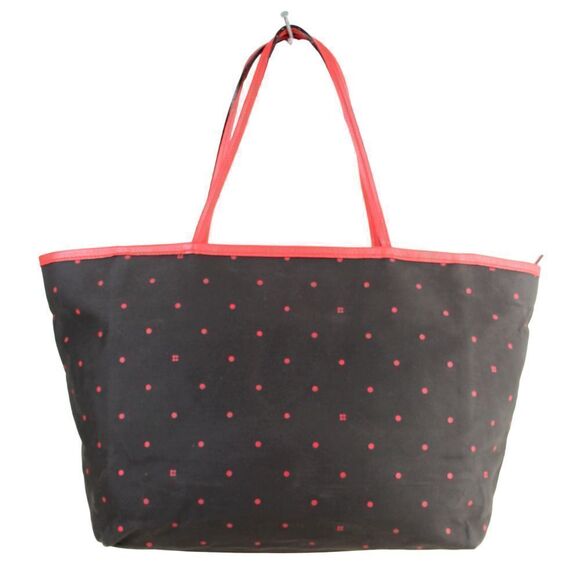 LRG Kate Spade NY BROWN CANVAS PINK LEATHER TRIM TOTE SHOULDER BAG HANDBAG PURSE - Picture 5 of 13